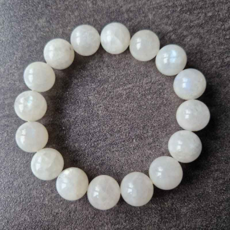 Bratara cu margele piatra lunii 13 mm, lungime 18-20 cm [1]