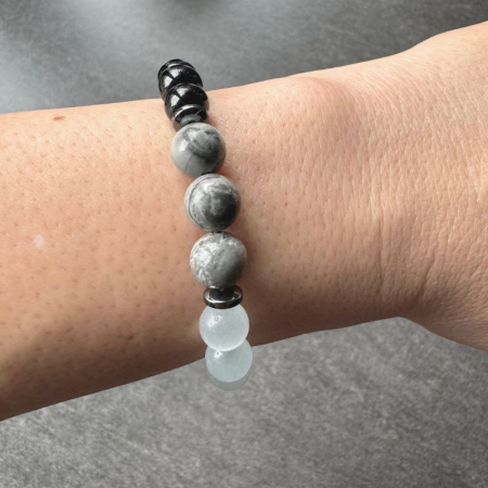 Bratara cu onix, jasp, ochi de pisica Yin si Yang [1]