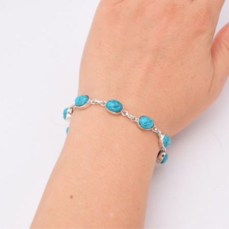 Bratara cu turcoaz oval din argint [1]