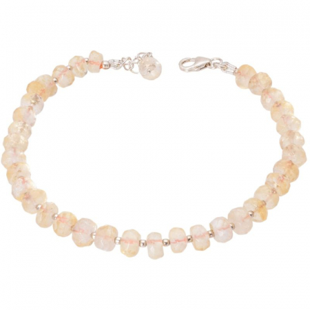 Bratara de argint cu citrin brut fatetat Raze de Aur [0]