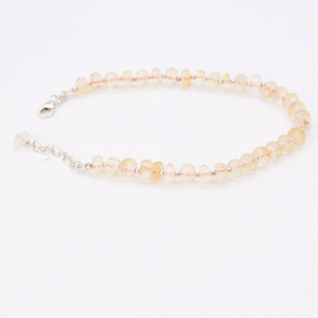 Bratara de argint cu citrin brut fatetat Raze de Aur [3]