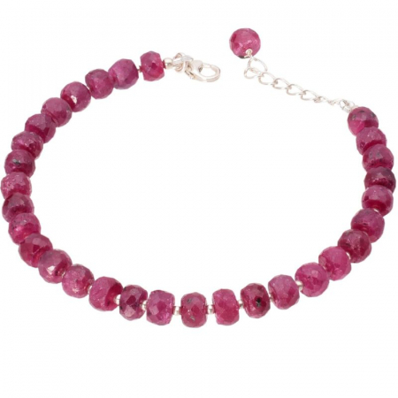 Bratara de argint cu rubin brut fatetat Focul Nobil [0]