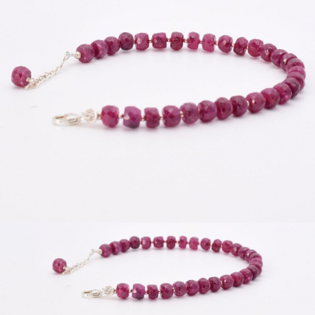 Bratara de argint cu rubin brut fatetat Focul Nobil [2]