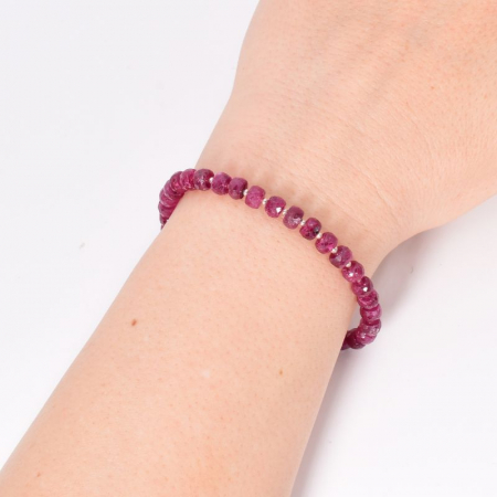 Bratara de argint cu rubin brut fatetat Focul Nobil [1]