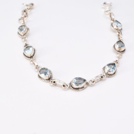 Bratara de argint cu topaz albastru 17-19 cm [2]