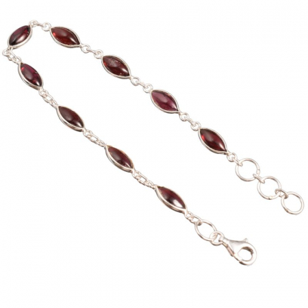 Bratara de argint cu pietre granat forma marchiz 18-20 cm [1]