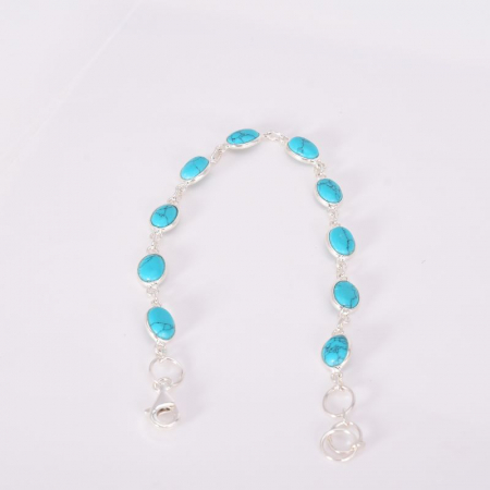 Bratara de argint turcoaz cabochon oval [2]
