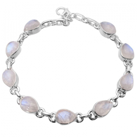 Bratara din argint cu piatra lunii, forma para [0]