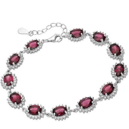 Bratara din argint cu pietre semipretiase rodolit [0]