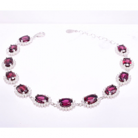 Bratara din argint cu pietre semipretiase rodolit [1]