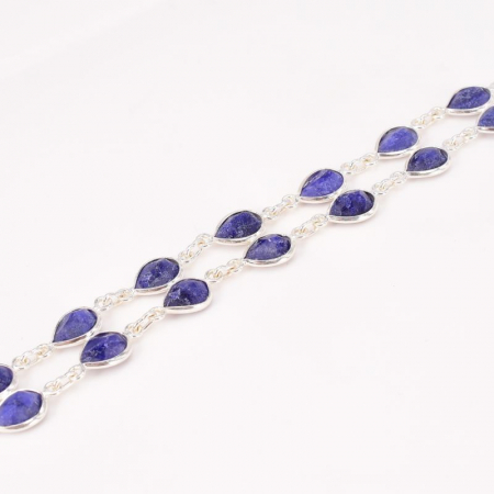 Bratara din argint dubla cu safir albastru [1]