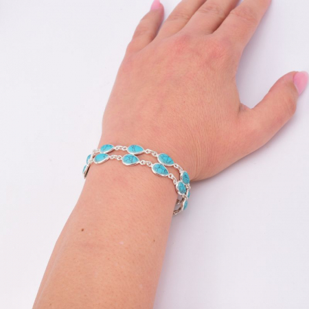 Bratara din argint dubla cu turcoaz 18-20 cm [1]