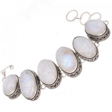 Bratara din argint masiv cu piatra lunii, model filigran [0]