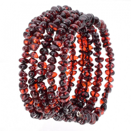 Brățară din chihlimbar cherry pe sârmă cu memorie 6 straturi [0]