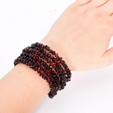 Brățară din chihlimbar cherry pe sârmă cu memorie 6 straturi [2]