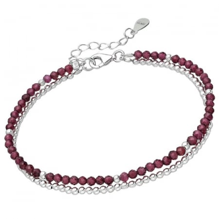 Bratari - bratara-dubla-cu-bilute-argint-si-granat