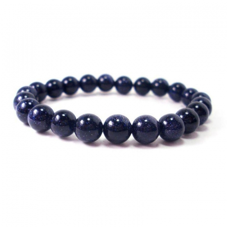 Bratara elastica cu goldstone albastru 8 mm [0]