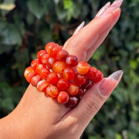 Bratara elastica cu pietre carneol 10 mm [1]