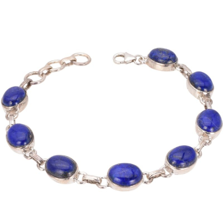 Bijuterii pietre semipretioase - Bratara handmade argint cu lapis lazuli oval