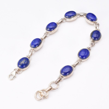 Bratara handmade argint cu lapis lazuli oval [3]