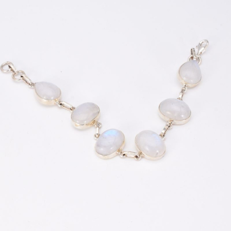 Bratara cu piatra lunii oval, para din argint [3]