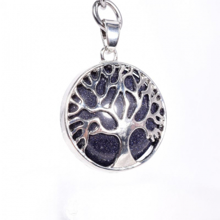 Breloc Arborele Vietii cu piatra soarelui albastra [2]