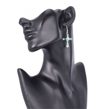 Cercei argint Cruce cu opal australian [2]
