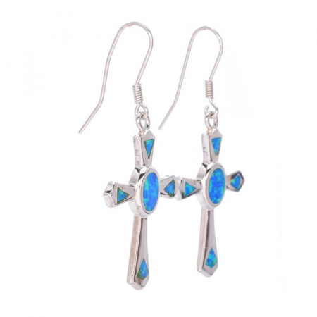 Cercei argint Cruce cu opal australian [1]