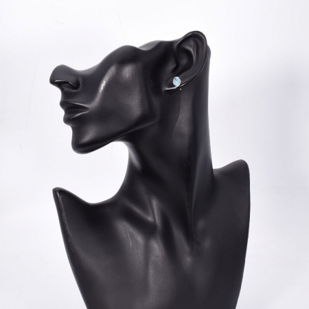 Cercei argint cu acvamarin natural, ovali, tija si fluturas [1]