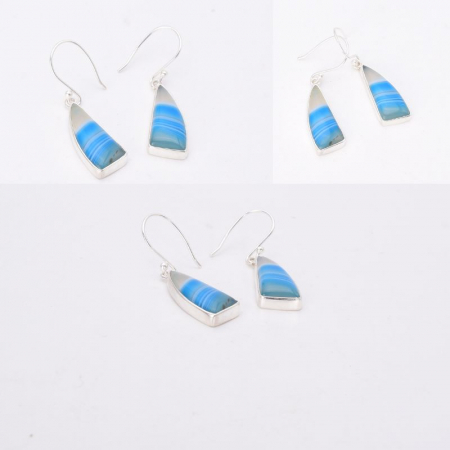 Cercei argint cu agat albastru Ecoul Oceanului [3]