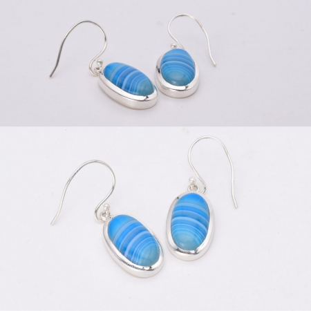 Cercei argint cu agat albastru Azure Whisper [3]