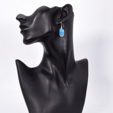 Cercei argint cu agat albastru Azure Whisper [1]