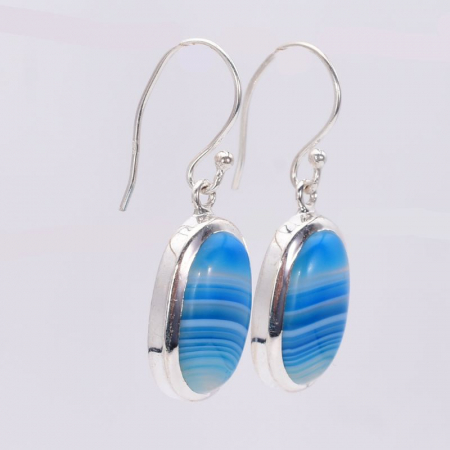 Cercei argint cu agat albastru Azure Whisper [2]
