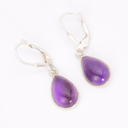 Cercei argint cu ametist, tortita leverback [2]