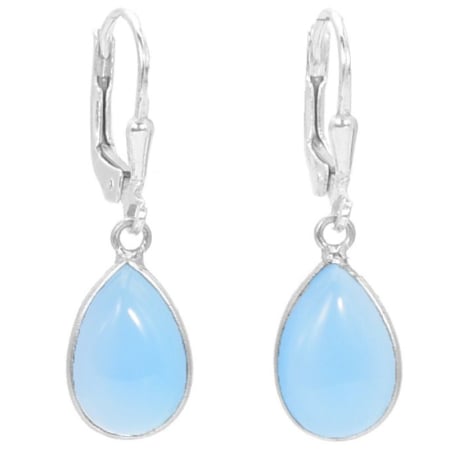 Cercei argint cu calcedonia, tortita leverback