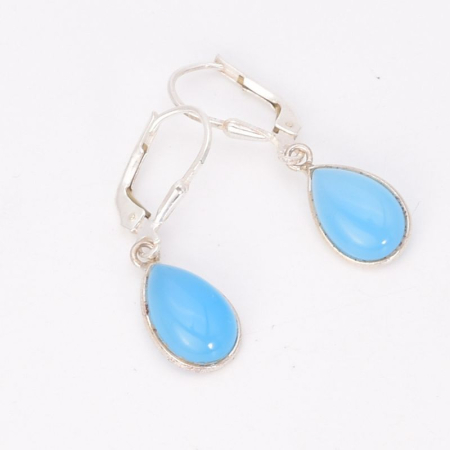 Cercei argint cu calcedonia, tortita leverback [2]