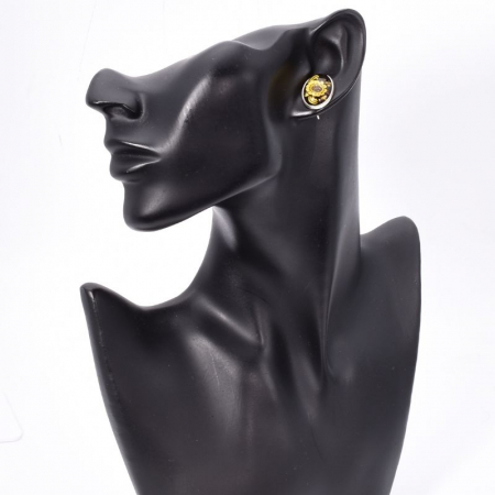 Cercei argint cu chihlimbar cameo Floarea Soarelui [1]