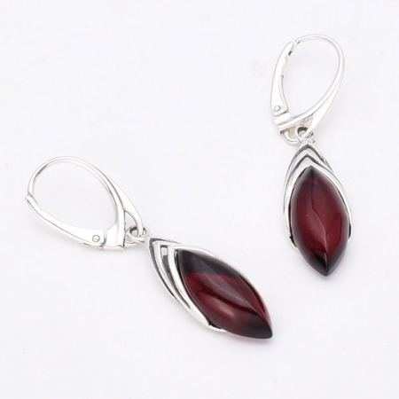 Cercei argint cu chihlimbar cherry marchiz Noblesse [4]