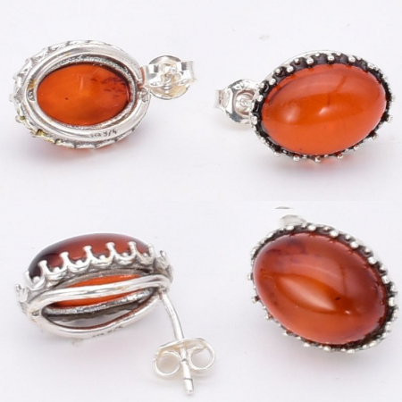 Cercei argint cu chihlimbar cherry Scarlet [2]