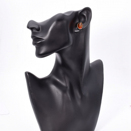 Cercei argint cu chihlimbar cognac Golden Glow [1]