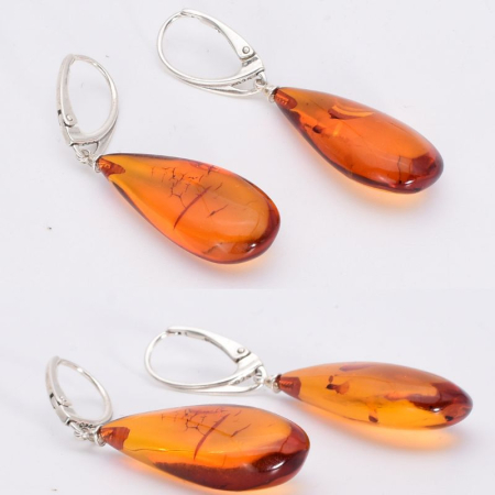 Cercei argint cu chihlimbar si tortita leverback [3]