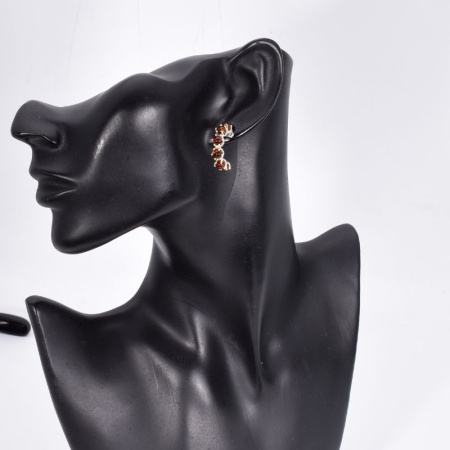 Cercei argint cu chihlimbar, semicerc [1]