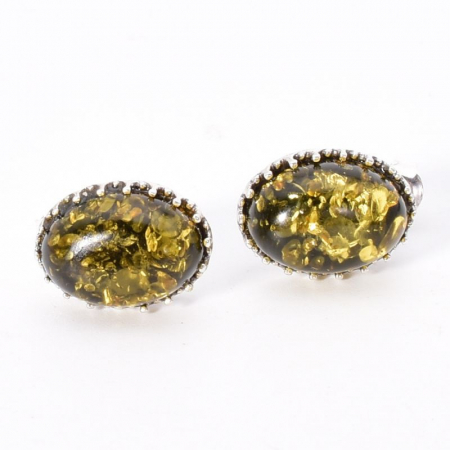 Cercei argint cu chihlimbar verde Olivine [3]