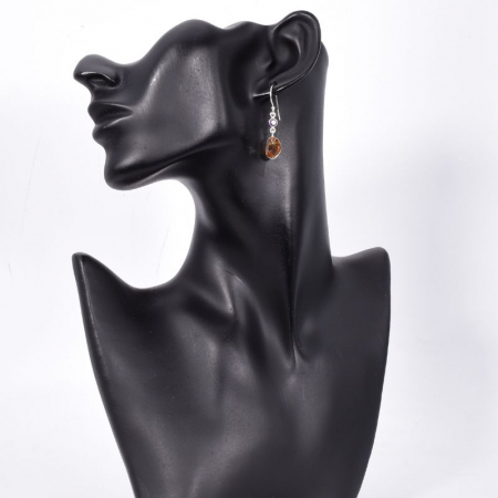 Cercei argint cu citrin brut si ametist [1]