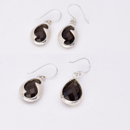 Cercei argint cu cuart fumuriu unicat [3]