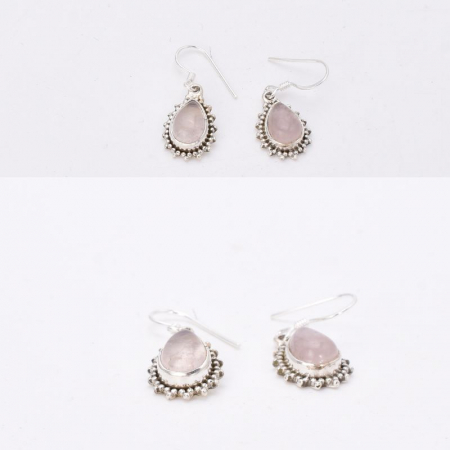 Cercei argint cu cuart roz Lacrima Zorilor [2]