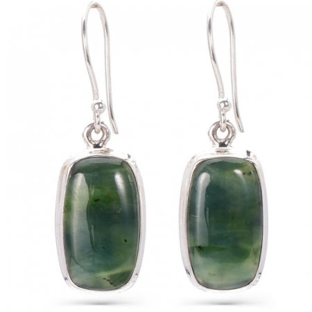 Cercei argint cu jad verde dreptunghiular Raze de Speranta [0]