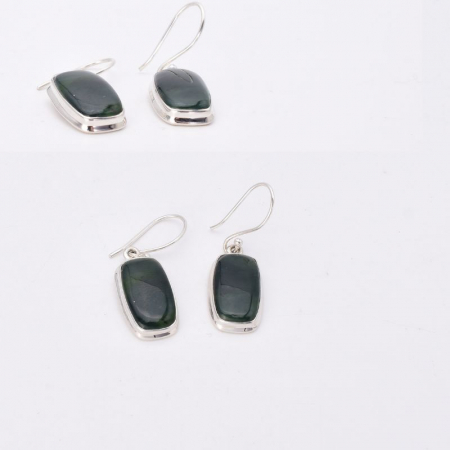 Cercei argint cu jad verde dreptunghiular Raze de Speranta [3]