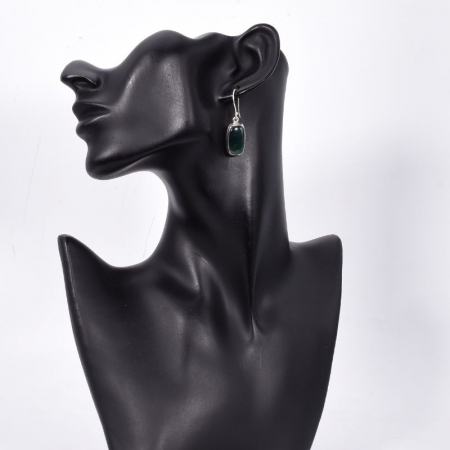 Cercei argint cu jad verde dreptunghiular Raze de Speranta [1]