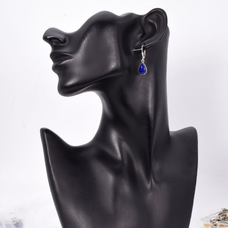 Cercei argint cu lapis lazuli, tortita leverback [1]